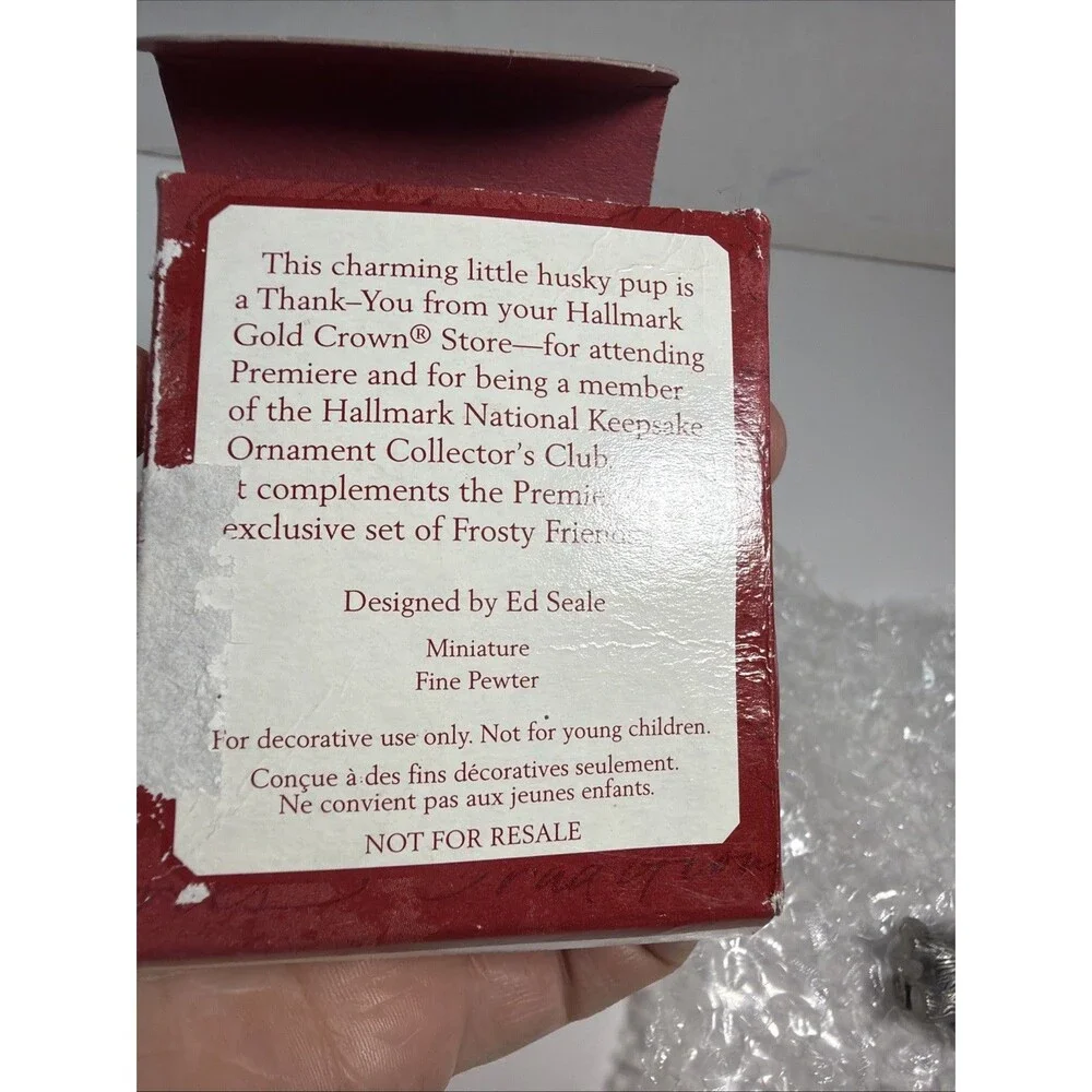 Vintage Hallmark Keepsake Husky Frosty Friends Mini 2000 New In Box Dog Puppy